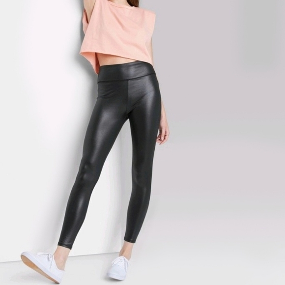 wild fable Pants - Wild Fablem High-Waisted Liquid Black Leggings